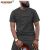 2019 African Men Clothing Ankara Pants Set Dashiki Shirt 2 Piece Outfit Crop Top Attire Short Sleeve Casual AFRIPRIDE A1916032