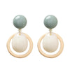 Fashion Candy Color Smooth Acrylic Drop Earrings Simple Geometric Round Button Statement Earrings with stones bijoux femme 2019 - Surprise store