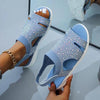 Summer Women Sandals Casual Platform Sandalias Crystal Open Toe Slip-On Solid Flats Chaussure Femme Beach Shoes for Women 2021