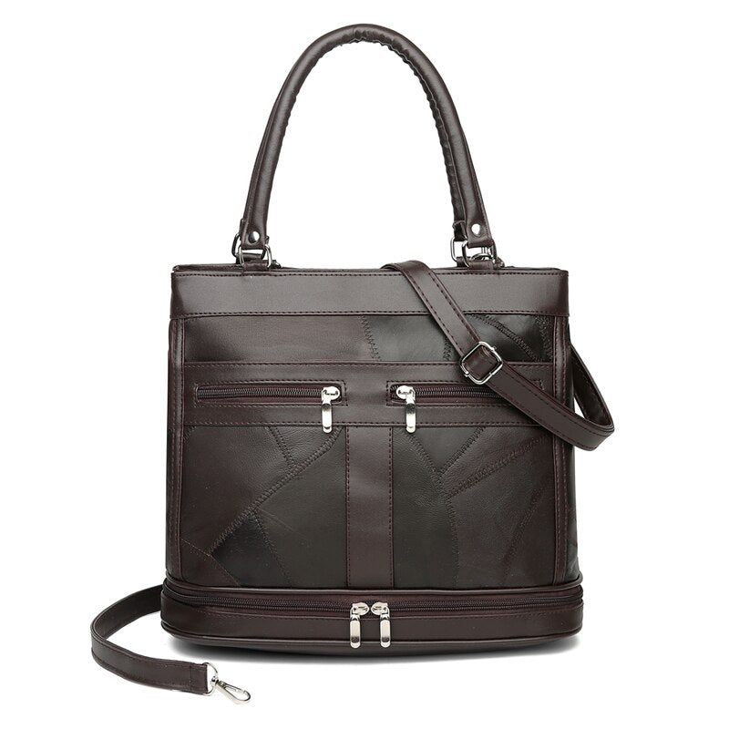 Luxury Sheepskin Bags for Women 2021 Fashion Patchwork Handbags Ladies Genuine Leather Shoulder Crossbody Bag High Quality Sac