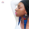 Trendy African Fabric Earrings Handmade Earrings For Women Party Gift African Print Ankara Big Oversized Drop Earrings WYB279
