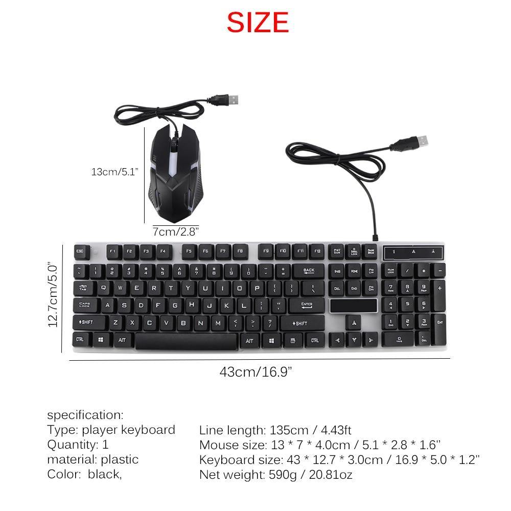 Combo PC Gamer LED Gaming Keyboard And Mouse Set Wired 2.4G Keyboard Gamer Keyboard Illuminated Gaming Keyboard Set For Laptop - Surprise store