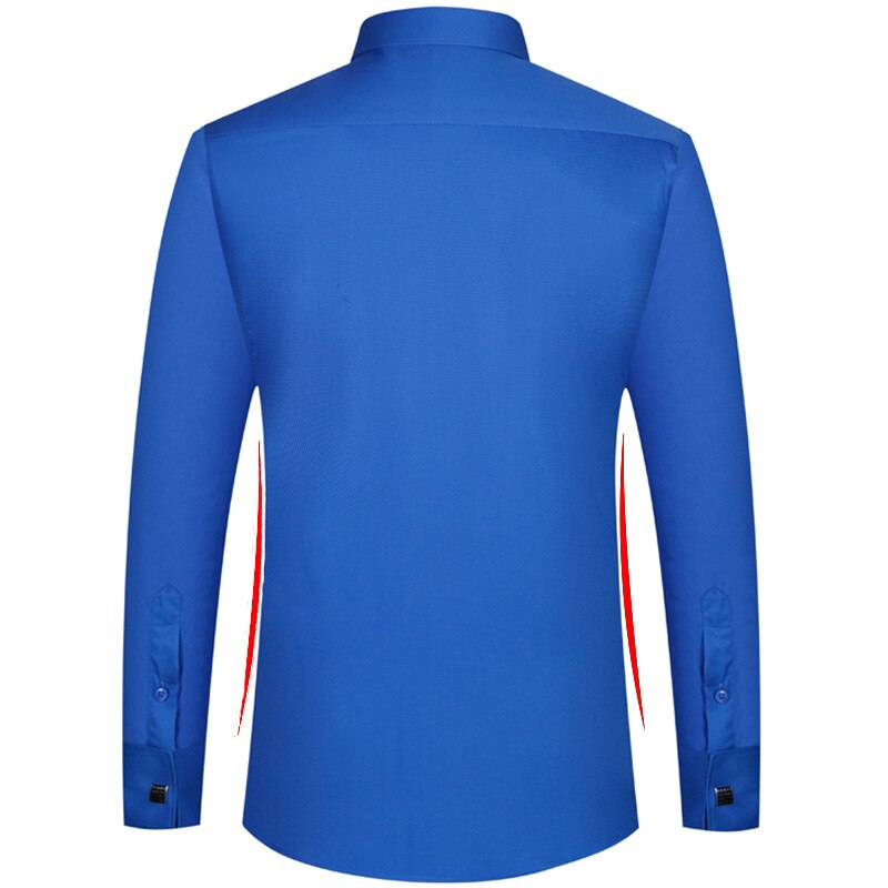 Quality Pink Men French Cufflinks Shirt Men's Shirt Long Sleeve Casual Male Brand Shirts Slim Fit French Cuff Dress Shirts