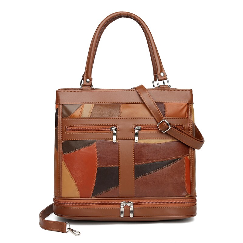 Luxury Sheepskin Bags for Women 2021 Fashion Patchwork Handbags Ladies Genuine Leather Shoulder Crossbody Bag High Quality Sac