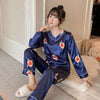 Silk Pajamas Women Cartoons Pajamas for Women Summer Nightwear Plus Size Pajama Two Piece Set Satin Silk Pyjamas Loungewear