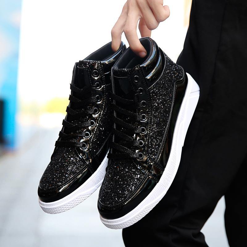 Women Shoes Gold Sneakers Shining Fashion Trainers Women Shoes Casual Lace-Up Tenis Feminino Zapatos De Mujer Womens Sneakers - Surprise store