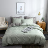 2021 New AB side bedding solid simple bedding set Modern duvet cover set king queen full twin bed linen brief bed flat sheet set