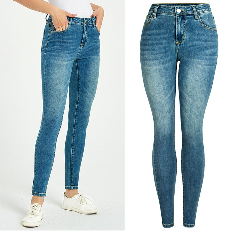 DSQBRAND Women's High Waist Jeans Blue Zipper Slim Pencil Long Pants Thin and High DSQ Letter Inner Label Luxury Street Fashion