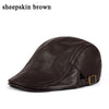 Hats Men Women Street Bonnet Genuine Leather Beret Male Thin Hats 55-61 cm Adjustable Forward Cap Leisure Duckbill Casquette