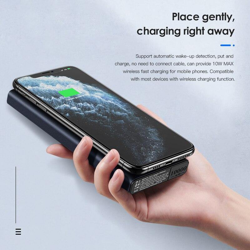 KUULAA Qi Wireless Charger Power Bank 10000mAh Wireless Charging Powerbank For iPhone 12 Samsung Xiaomi christmas gifts for men - Surprise store