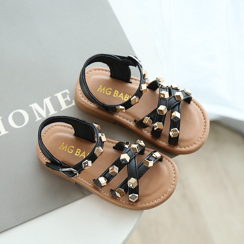Kids Slippers 2021 Summer Girls Fashion Brand Princess Soft Flats Children Princess Pearl Beach Sandals Outdoor Dress Baby Shoes