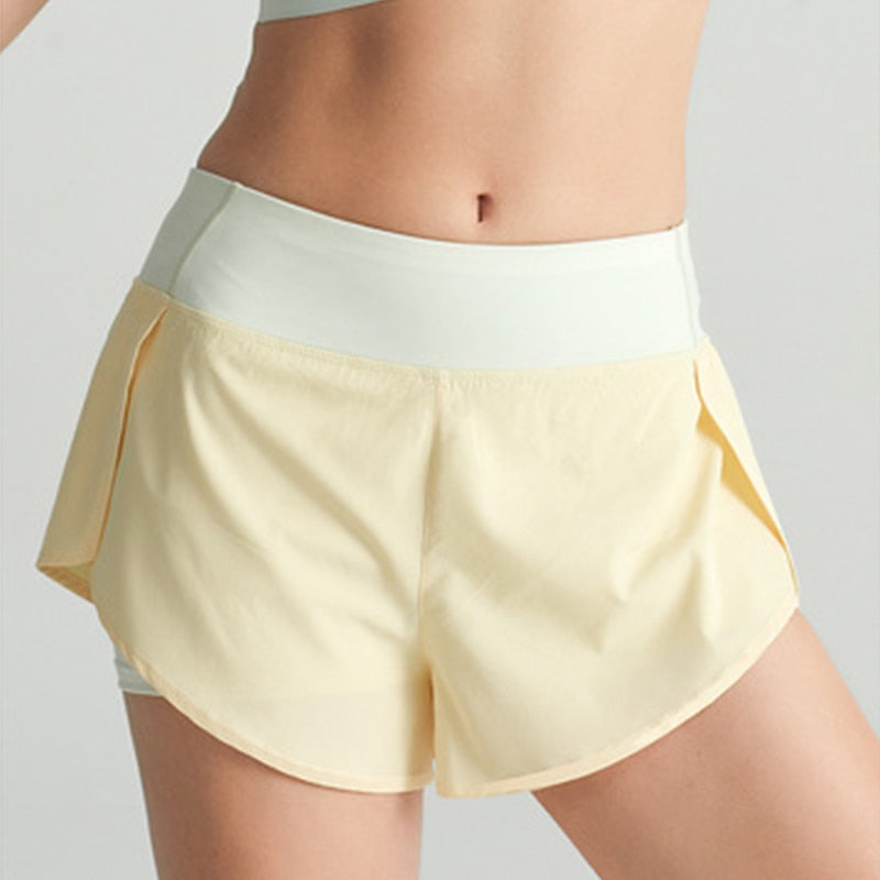 Women's Summer Sport Short 2 in 1 Pocket Running short Quick-Drying Fitness Training Shorts Women High Waist Loose Yoga Clothes