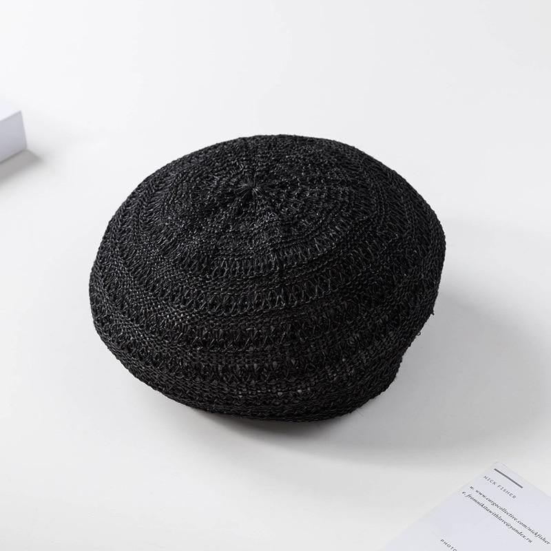 2021 Summer Beret Hats For Women Flat Cap Knit Hollow lace beret Hats Lady Girl Berets Hat Bone Female Tocas Painter Hat sun cap - Surprise store