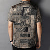 Luxury Retro Short Sleeve Shirt Men Summer Business Casual Dress Shirt Streetwear Button Up Shirt Men Clothing Camisa Masculina