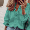 3XL Summer Short Sleeve Printed Blouse Shirt Women Sexy Ruffle V-Neck Shirts Pullover Elegant Office Lady Blusa Tops Streetwear - Surprise store