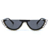Diamond Cat Eye Sunglasses Women Semi-Rimless Sun Glasses Luxury Brand Designer Crystal Sexy Frame Rhinestone Eyewear Oculos