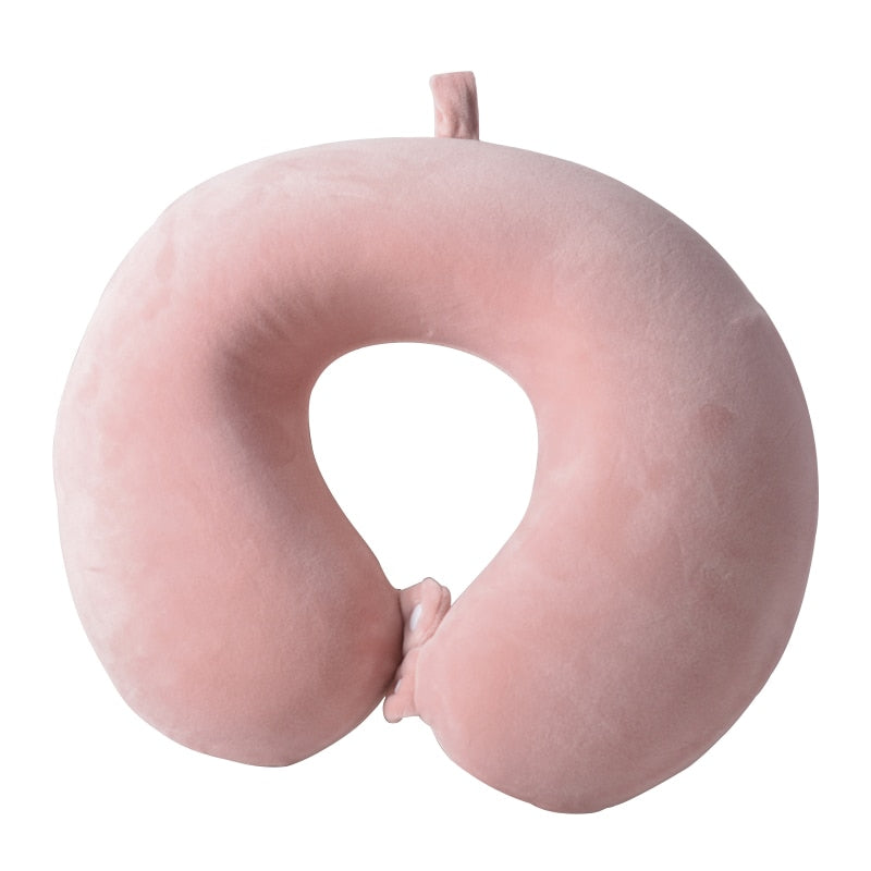 Memory foam u-shaped pillow Slow rebound Neck pillow Nap Airplane pillow travel Cartoon memory u-shaped headrest long trip