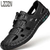 Sandals Shoes For Men's Big Foot Slippers Summer Breathable Genuine Leather deadlift Casual Driving Beach Dad Outdoor soft soled