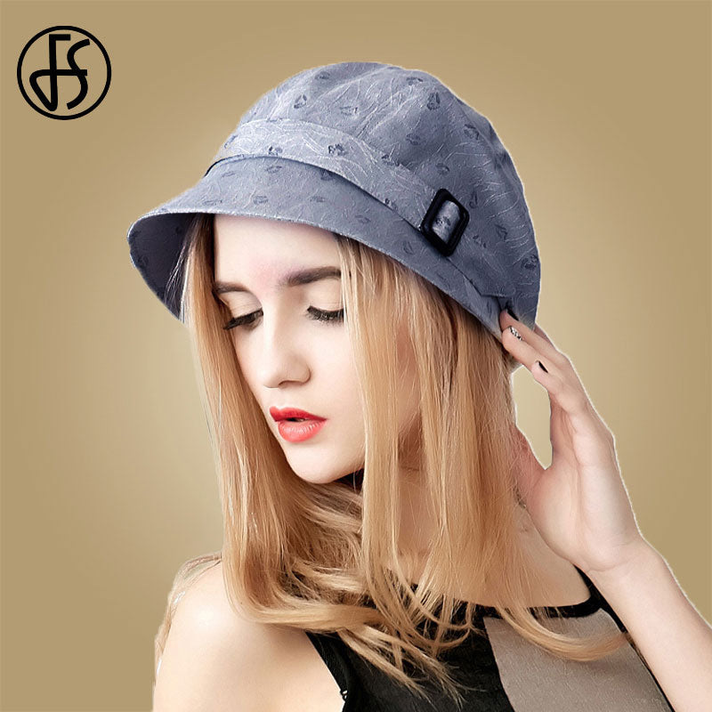 FS Fashion Cotton Sun Hat For Women Summer Outdoor Foldable Beach Hats Blue Pink Dark Gray Wide Brim Casual Visor Caps Femme