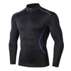 Sport High collar Compression Shirts Men Bodybuilding Sportswear T-shirtLong Sleeve Top Gyms T Shirt Men Fitness Tight Rash gard - Surprise store