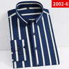 Vertical Striped Shirt Elastic Stretch Long Sleeved Business Men Dress Shirts Formal Casual Standard Fit Fashion Man's Clothing