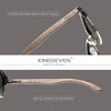 KINGSEVEN Retro Fashion Style Handmade Black Walnut Wooden Sunglasses Men Women 100%Polarized UV400 Lens Semi-Rimless Eyewear
