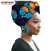 2020 fashion african headwraps+earings 2 piece sets for women bazin riche african head scarf pure cotton A19H002 AFRIPRIDE