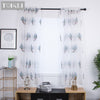 TONGDI White Tulle Embroidery Curtain Elegant Leaves Floral Tree Transparent Decoration For Kitchen Parlour Living Room Bedroom