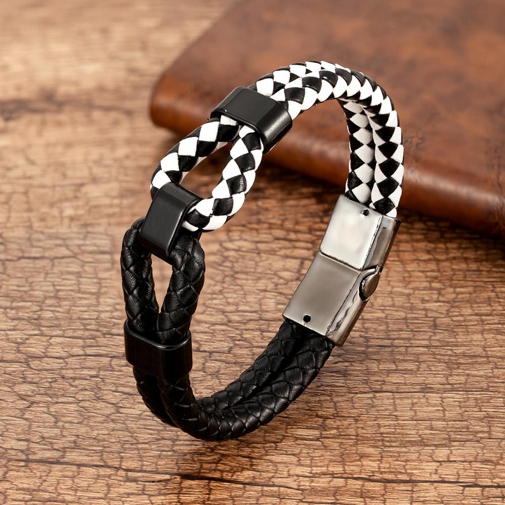 24 Style Classic Men Leather Bracelet Simple Metal Magnetic Button Hand-woven Rope Unisex Women Bangles 2020 Jewelry Accessories