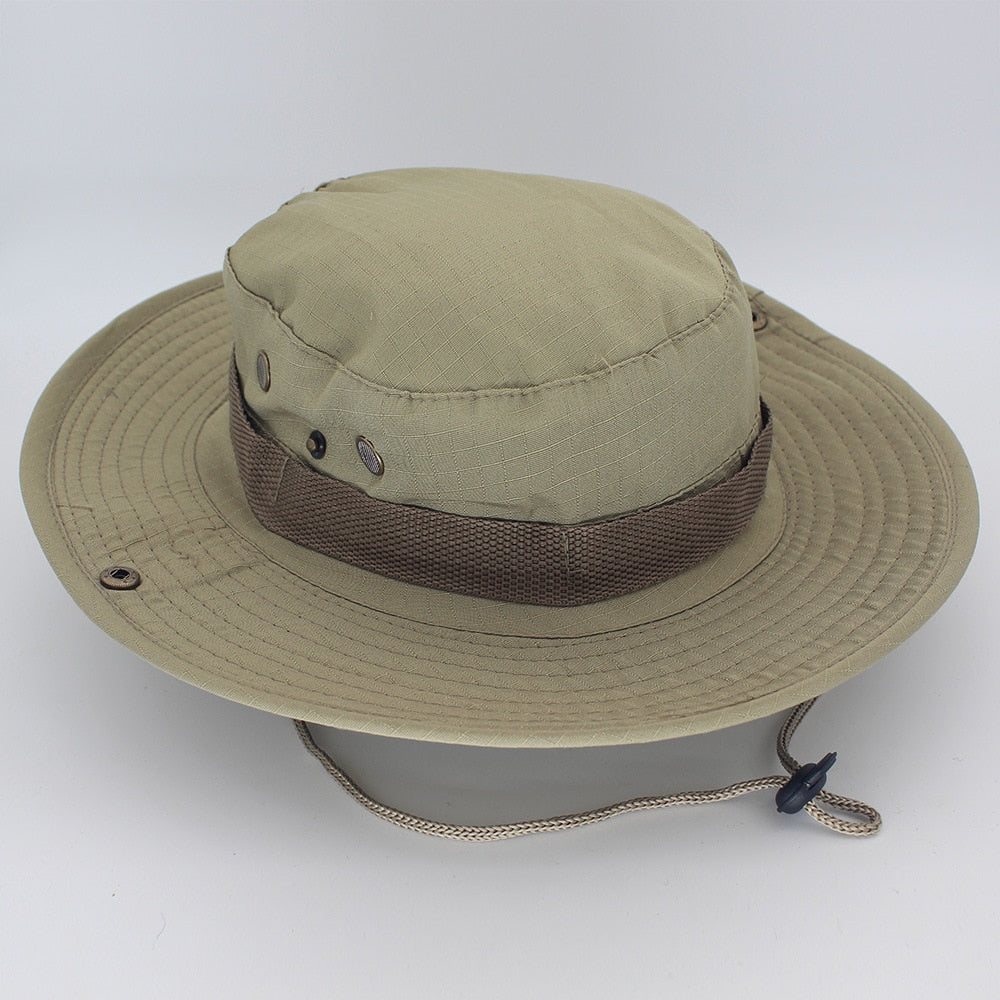 Camouflage Tactical Cap Military Boonie Hat US Army Caps Camo Men Outdoor Sports Sun Bucket Cap Fishing Hiking Hunting Hats 60CM