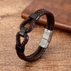 24 Style Classic Men Leather Bracelet Simple Metal Magnetic Button Hand-woven Rope Unisex Women Bangles 2020 Jewelry Accessories