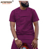 2019 African Men Clothing Ankara Pants Set Dashiki Shirt 2 Piece Outfit Crop Top Attire Short Sleeve Casual AFRIPRIDE A1916032