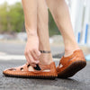 Sandals Shoes For Men's Big Foot Slippers Summer Breathable Genuine Leather deadlift Casual Driving Beach Dad Outdoor soft soled