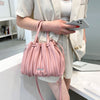 Luxury Branded Designer Shoulder Bags for Women 2021 Summer Female Fashion Bucket Bag Small Totes Handbags Purses Drawstring