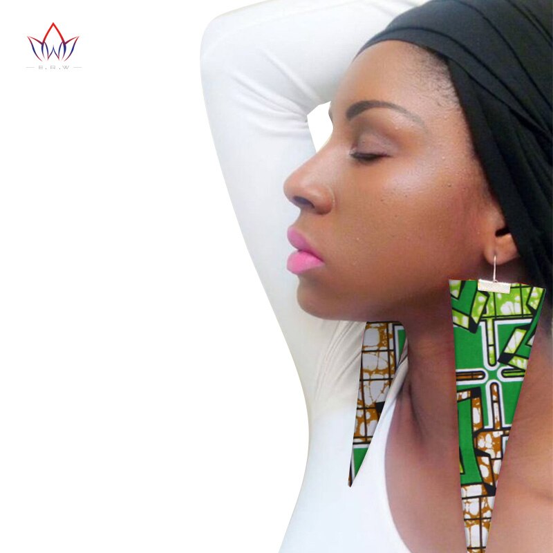 Trendy African Fabric Earrings Handmade Earrings For Women Party Gift African Print Ankara Big Oversized Drop Earrings WYB279