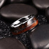 8MM Men Fashion Ring Stainless Steel Wood Inlaid Arrow Rings Wedding Band Anniversary Birthday Gift Jewelry Free Shipping