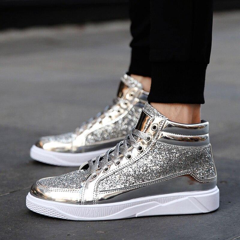 Women Shoes Gold Sneakers Shining Fashion Trainers Women Shoes Casual Lace-Up Tenis Feminino Zapatos De Mujer Womens Sneakers - Surprise store