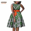 autumn women african dress AFRIPRIDE private custom sleeveless knee-length A-Line pleated casual dress pure cotton A722584 - Surprise store
