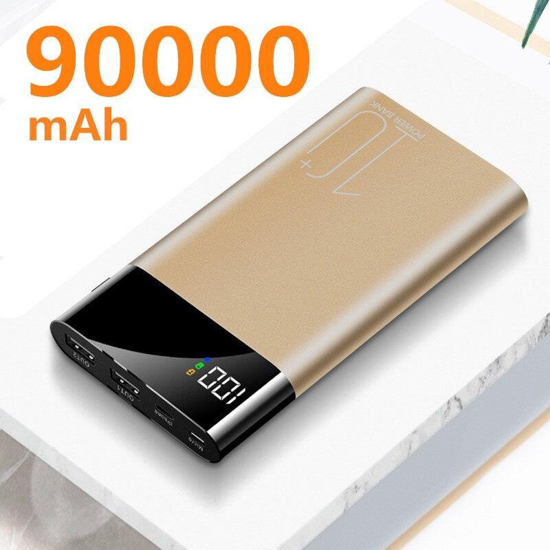 90000mAh Power Bank Portable Ultra-thin Phone Charger Digital Display 2 USB Outdoor Travel Powerbank for Xiaomi Samsung IPhone - Surprise store