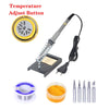 Soldering iron kit adjustable temperature 220V 80W LCD solder tools ESD Heat Insulation Soldering Working Mat Welding Tool Kits