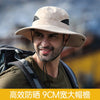 Men's Panama Hat Fisherman Hat Outdoor Breathable Mesh Hiking Hats 9CM Wide Brim Anti-UV Sun Hat Bucket Hat Mountaineering Caps
