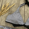 2021 New Micro Striped Bikini set Two-piece swimsuit Patchwork Bandage Bikini Push Up sexy Bathing Suit Women Swimwear Biquini S