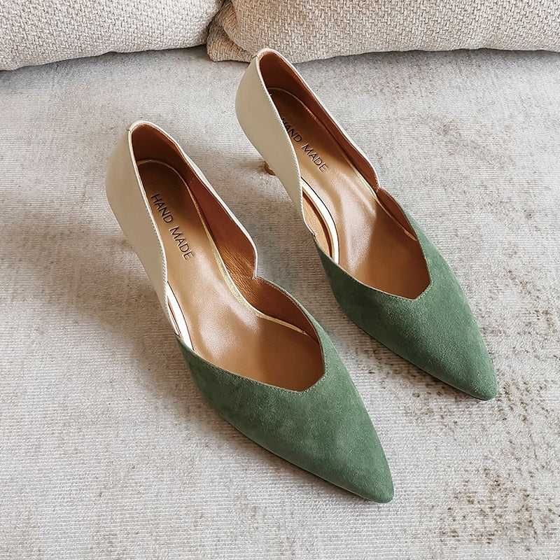 FEDONAS Fashion Mixed Colors Women's Shoes 2021 Newest Summer Autumn Suede Leather High Heels Pumps Wedding Party Shoes Woman