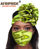 African 2 Piece for Women Headband Headwear Floral Turban Head Scarf Ladies Head Wrap Hair Accessories Match Print Mask A20H015