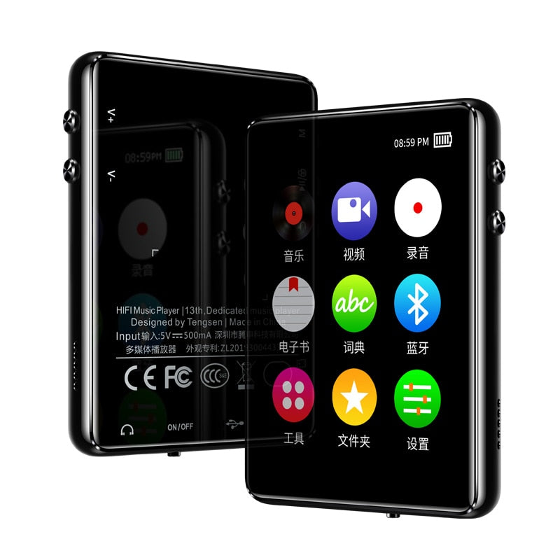 Original metal MP3 player Bluetooth 5.0 touch screen 2.4 inch built-in speaker 16G with e-book radio recording video playback