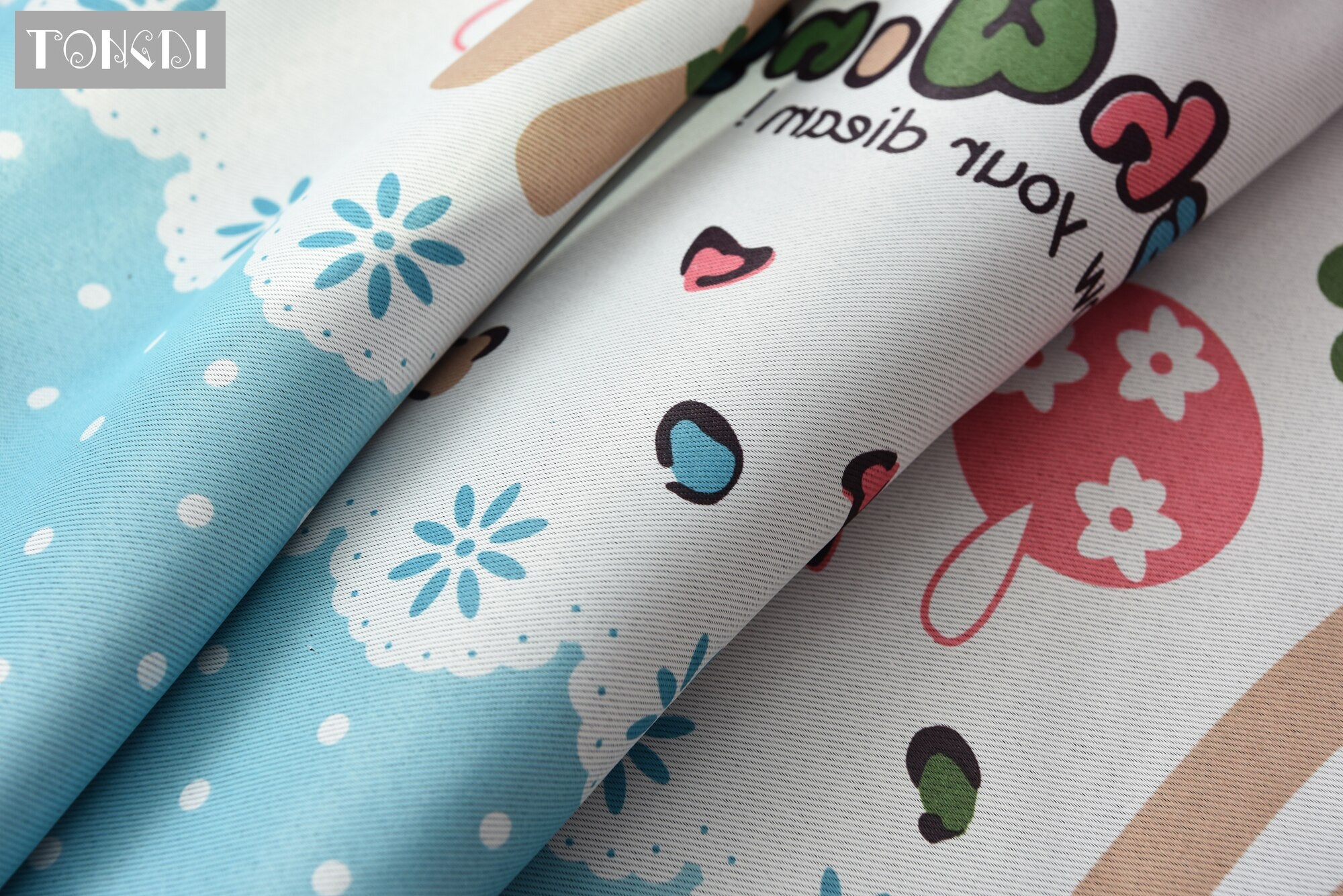 TONGDI Children Printing Lovely Animal Blackout Curtains High-grade Decoration For Home Parlor Sitting Room Bedroom Living Room