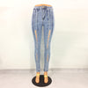 Woman High Waist Stretchy Jeans Lace Up Slim Women's Jean Fashion Pencil Skinny Jeans