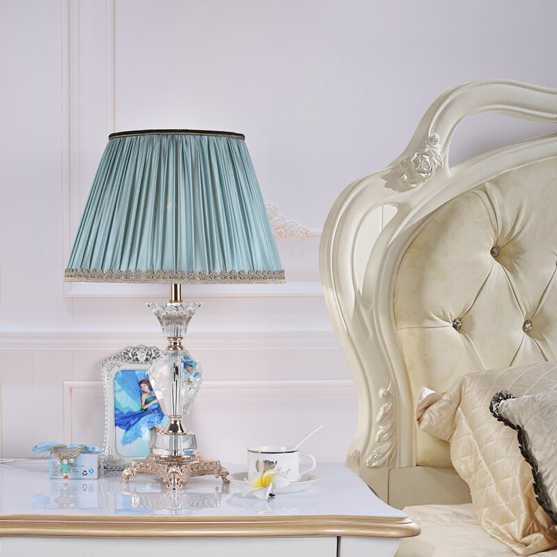 Crystal Table Lamps Desk Lights Luxury  Dimmer Modern Contemporary Fabric for Foyer Living Room Office Creative Bed Room Hotel
