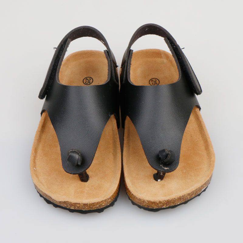 Children's Sandals Flip Flops Boys Casual 2020 Summer Girls Shoes PU Leather Little Big Kids Slippers Outdoor School Flats With