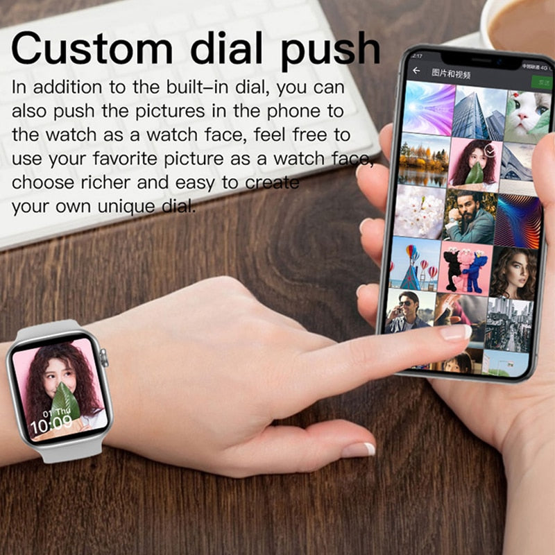 LD6 Smart Watch Women Bluetooth Call Fitness Tracker Heart Rate Full Touch Smartwatch Men Women Music Control Sport Watch IWO